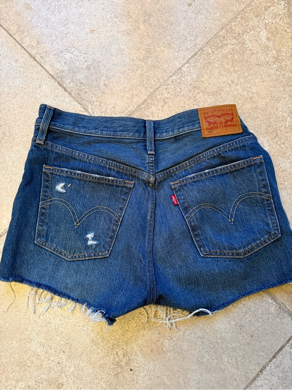 Levi's Women's Dark Blue Denim shorts